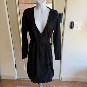 Madewell Black Wrap Style Dress Small